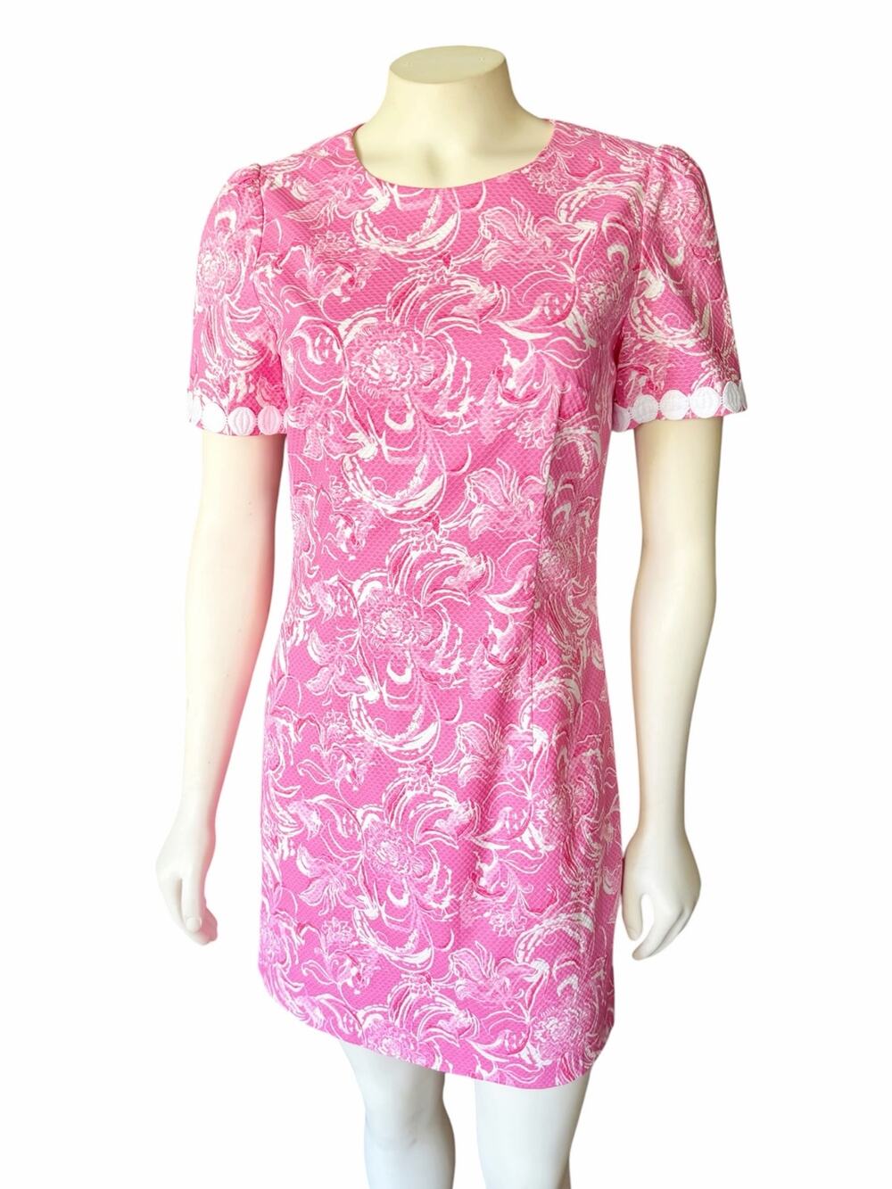 Lilly Pulitzer Goop Gwyneth Stretch Shift Dress Pink Hotty Pink Kiss Kiss Sz 0